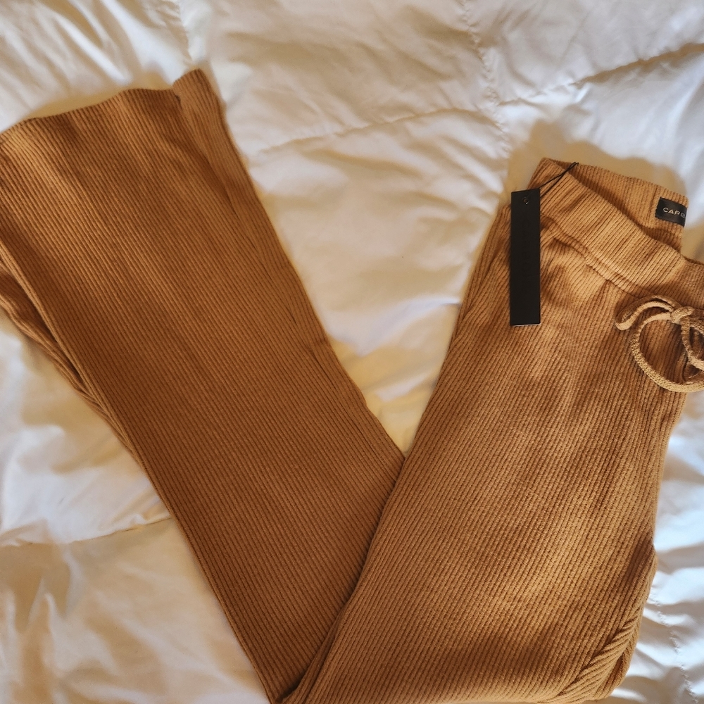 Carbon 38 Brushed Ribbed Flare Pants, Sml - BNWT
